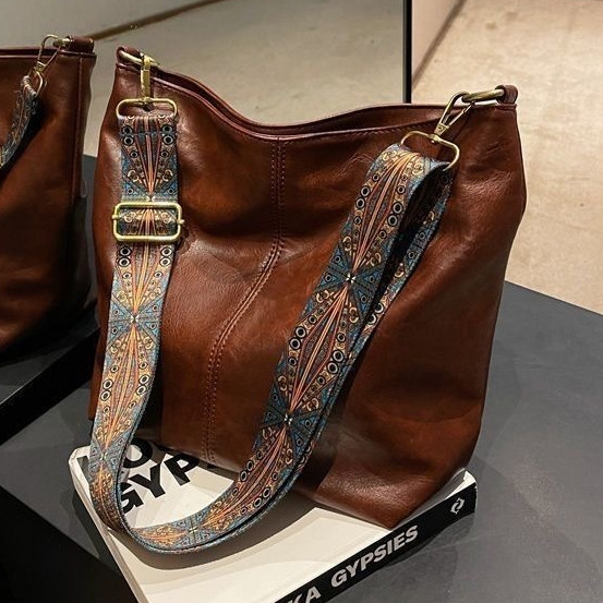 Bolsa Transversal Feminina Vintage de PU Bolsa de 