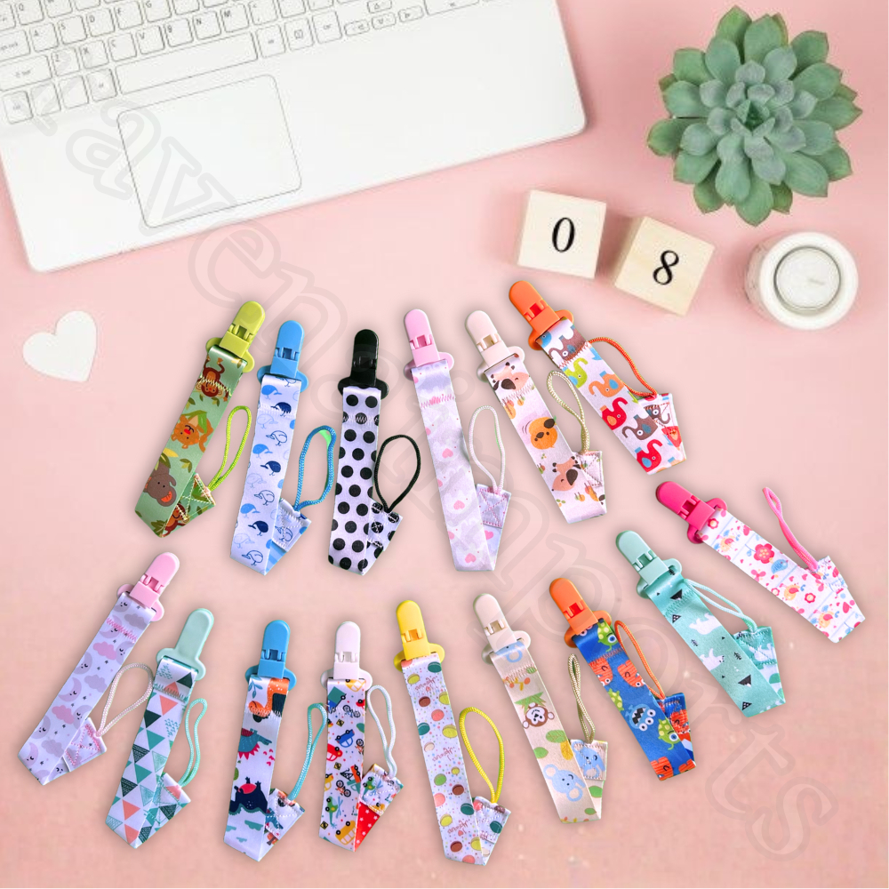 Kit até 5 Prendedor de Chupeta Com Trava Corrente