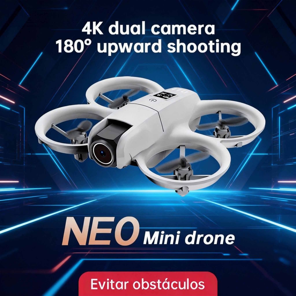 DLI Drone Neo Com Câmera 4k Full Hd Wifi Cor Cinz