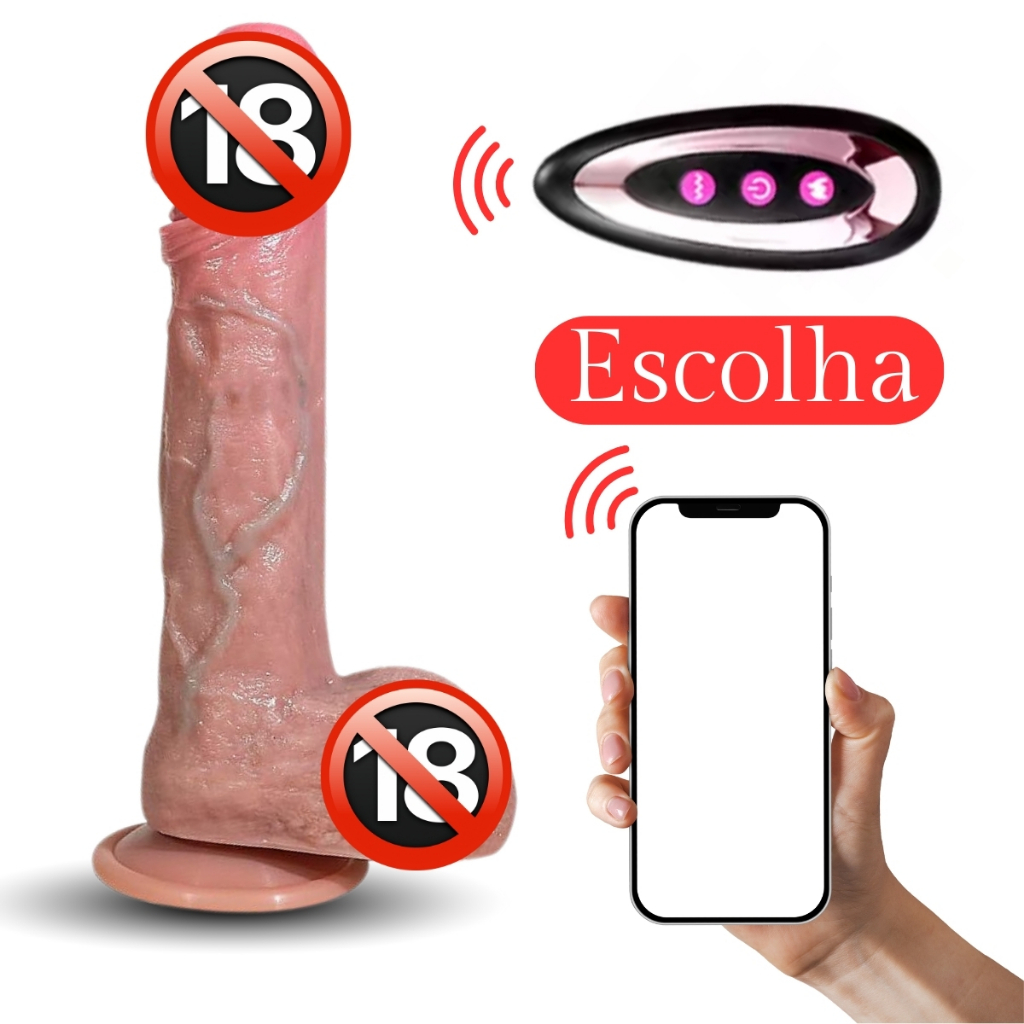 Pênis Realista Silicone Vai e Vem A Longa Distanc