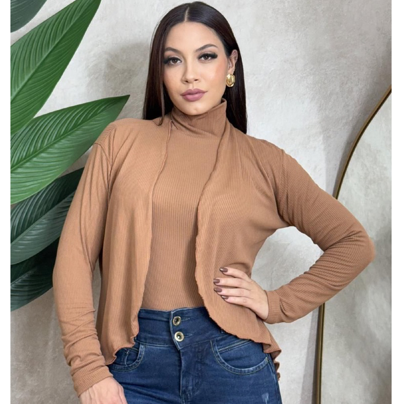 Blusa Casaquinho manga longa feminino cacharrel in