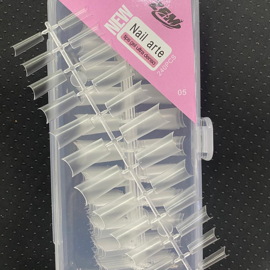 KIT 240 Unha Tips Soft Gel Fosca Curvatura C meio 