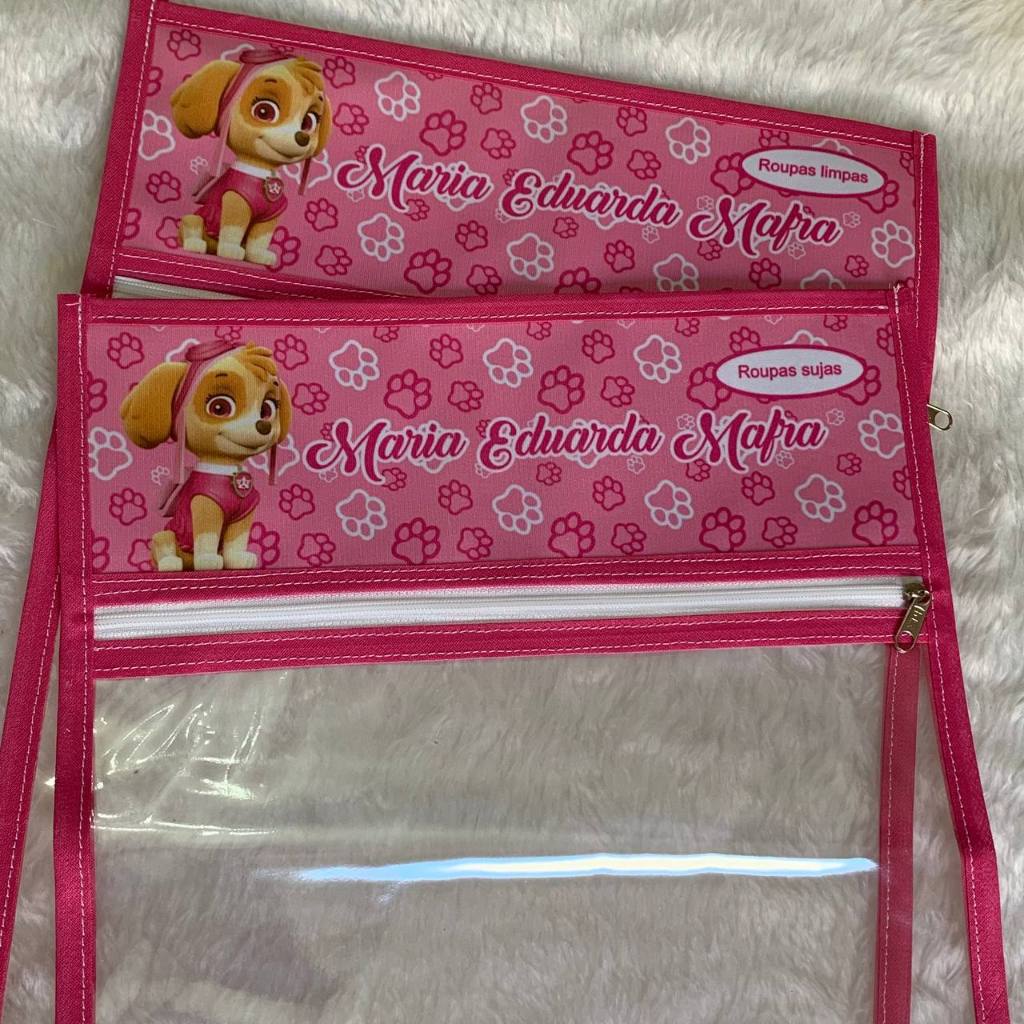 2 Saquinhos Personalizado Menina P/ Roupas Materni