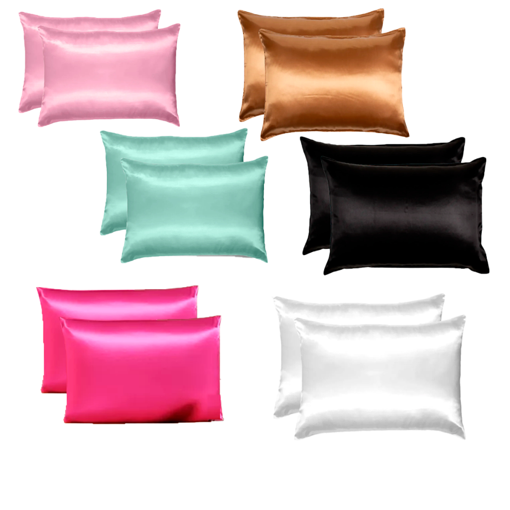 Kit 02 A 06 Fronhas De Cetim Anti Frizz (02 Pares)