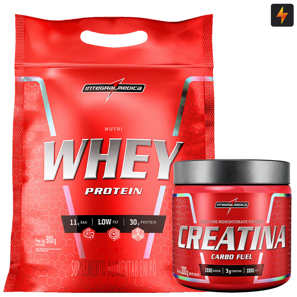 Kit Nutri Whey 900g + Creatina CarboFuel 300g Inte
