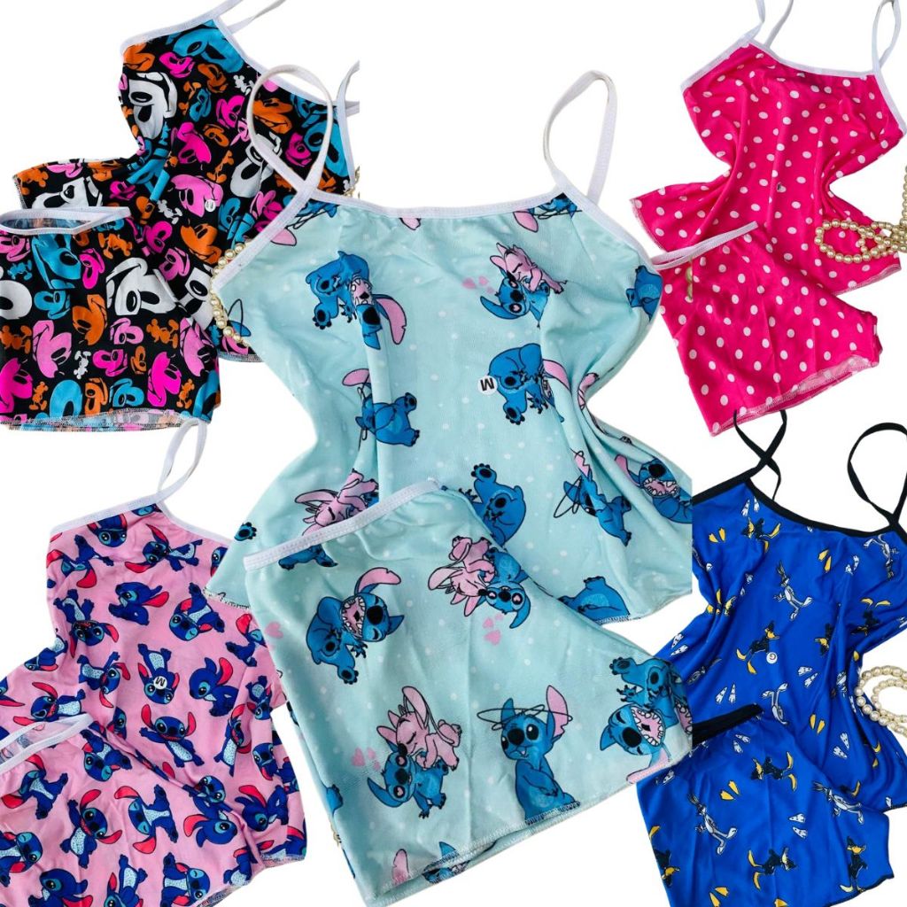 Kit variado ATÉ 05 Pijamas Feminino Shor Doll Adu