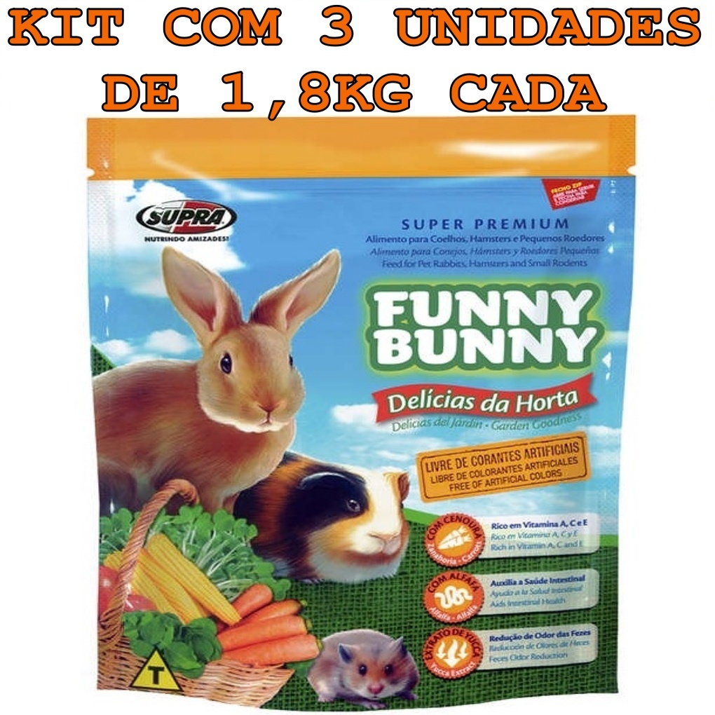 Funny Bunny 1,8KG Ração para Hamster, Porquinho 