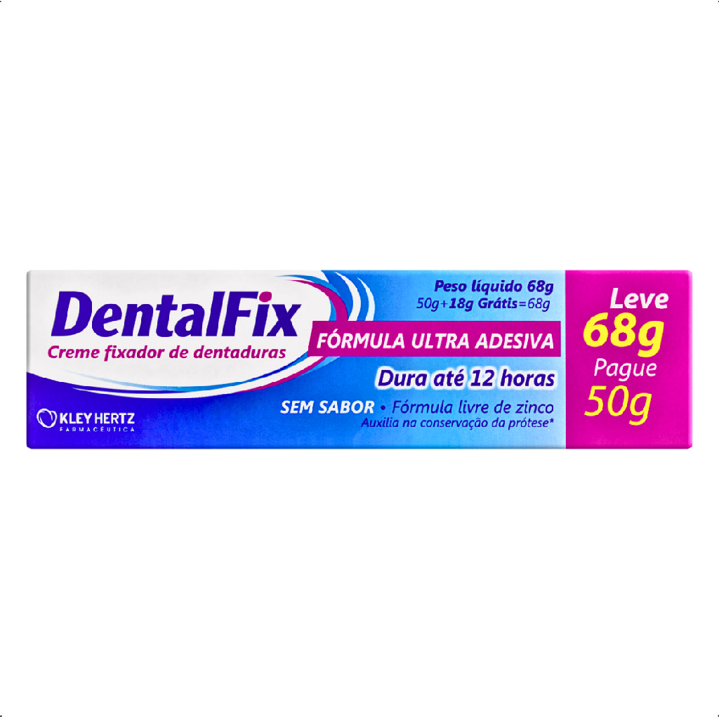 Creme Fixador Sem Sabor DentalFix 68g – Kley