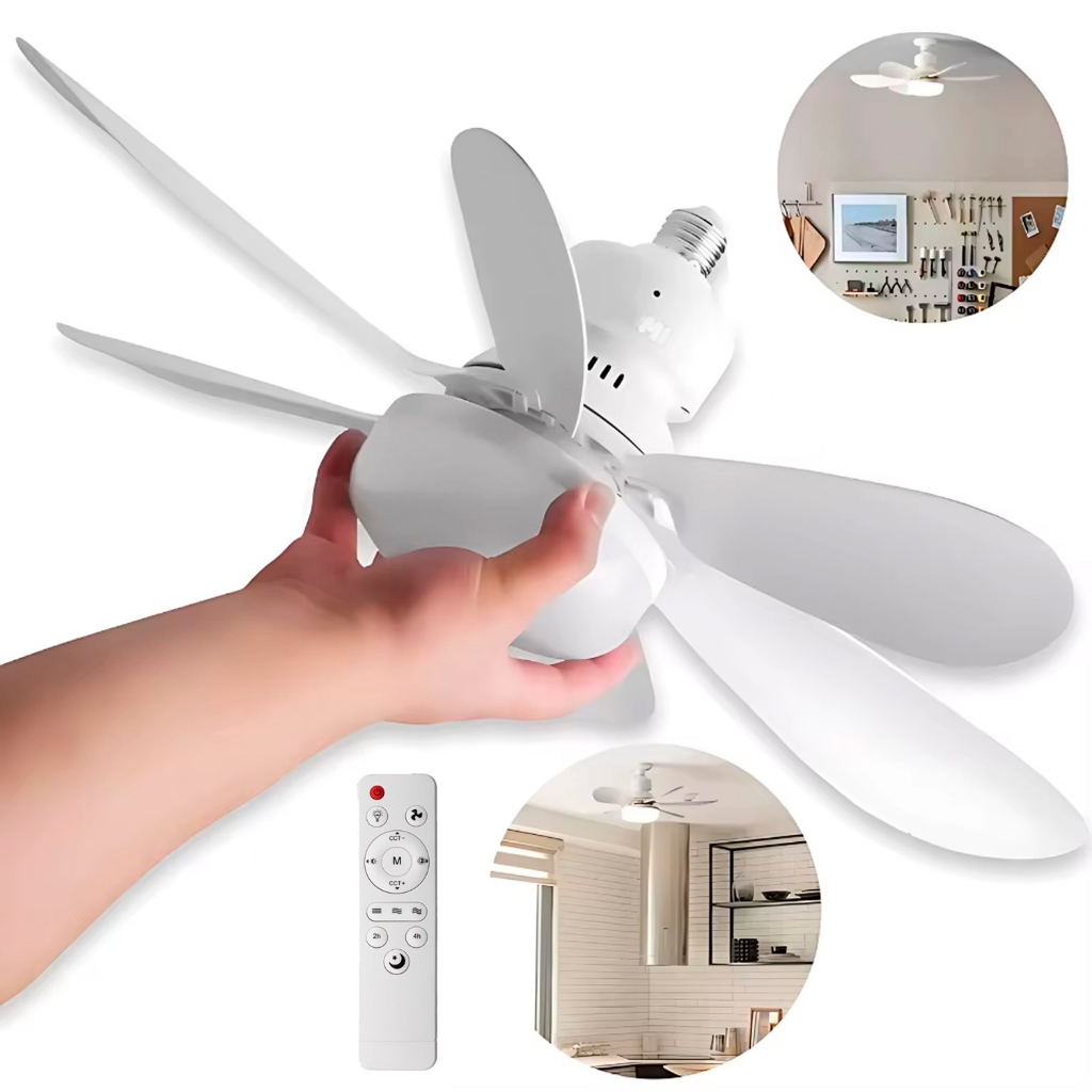 Ventilador de Teto 60w 80w Luz Led 3 Tipos de Luz 