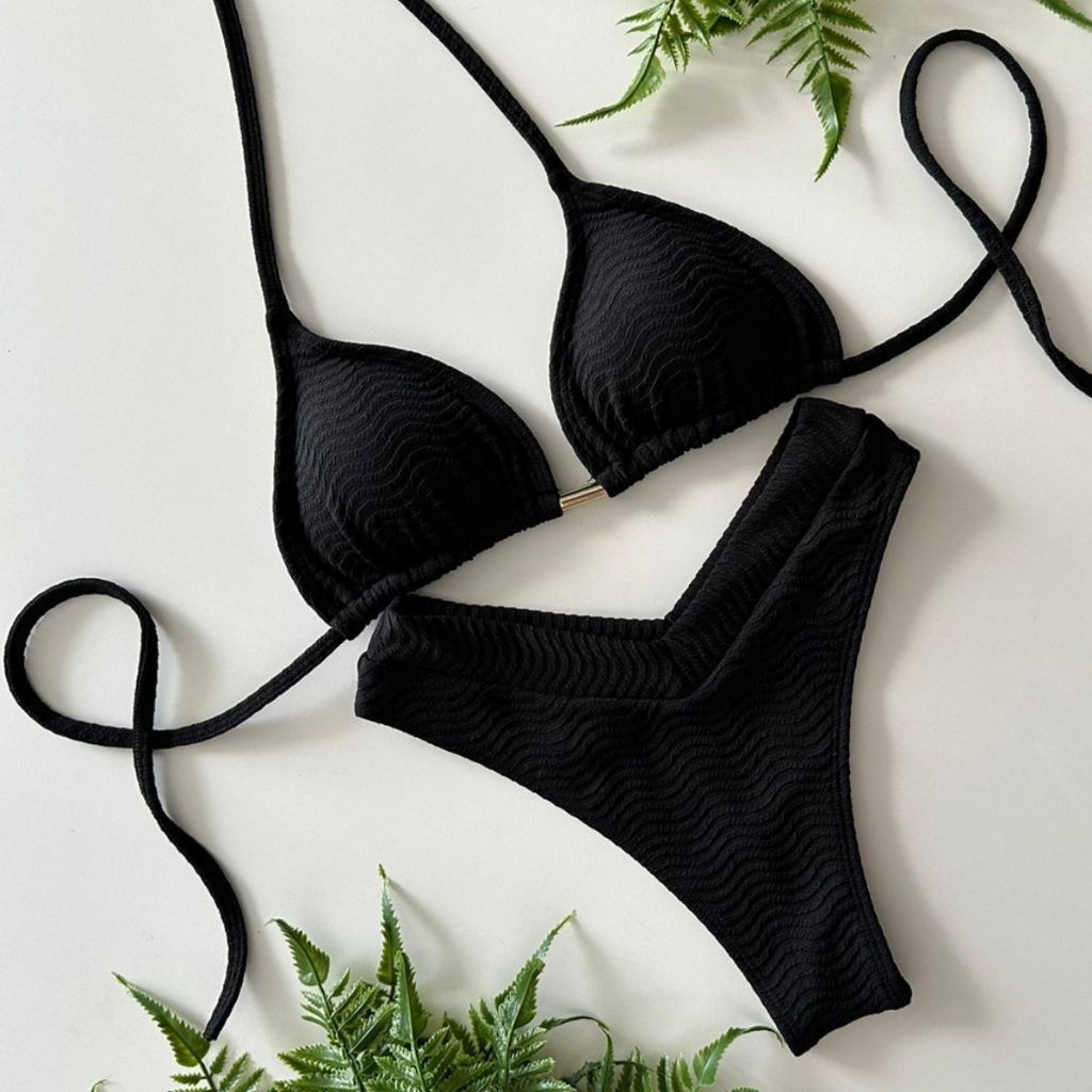 Biquiní Top Cortininha Calcinha LIPO Asa Delta de