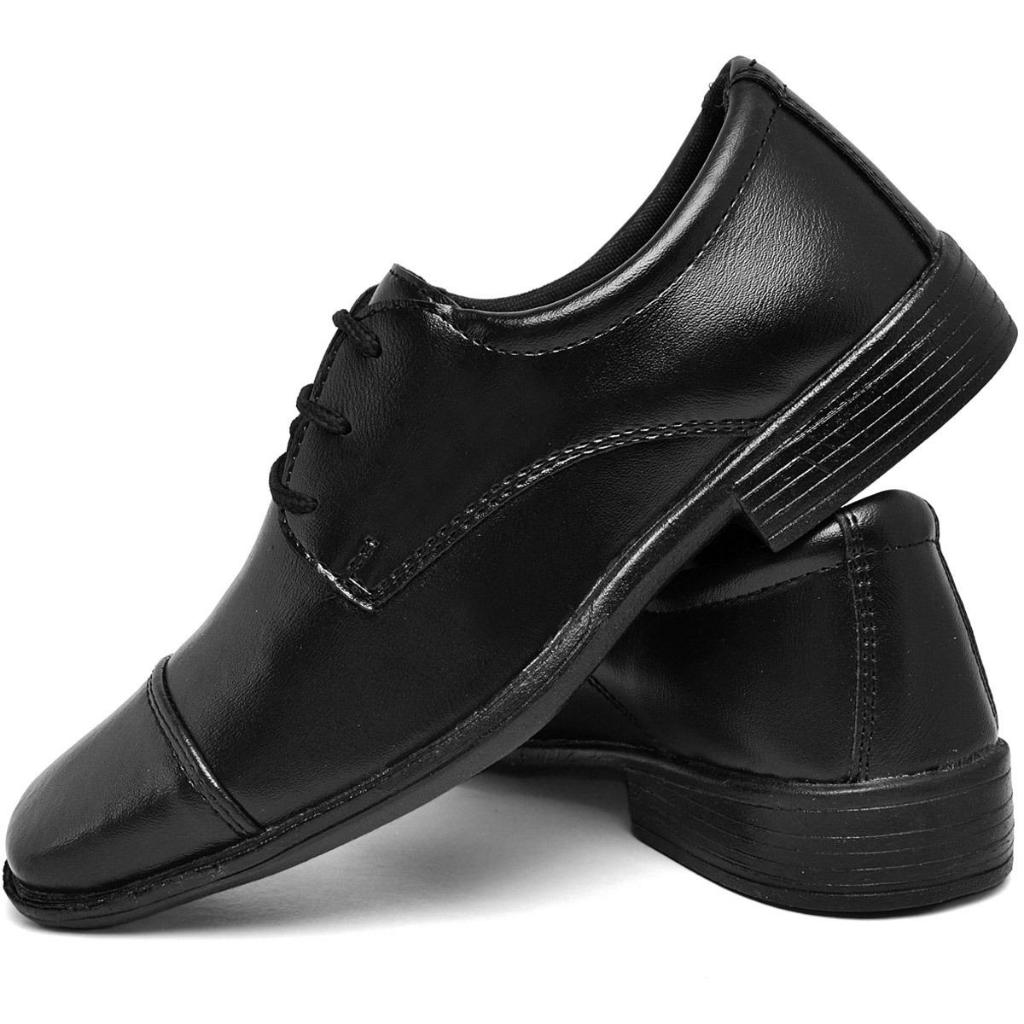 Sapato Social Masculino Infantil  Preto Clássico 