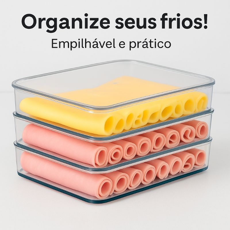 Porta Frios Hermético Presunto Queijo Kit Acríli