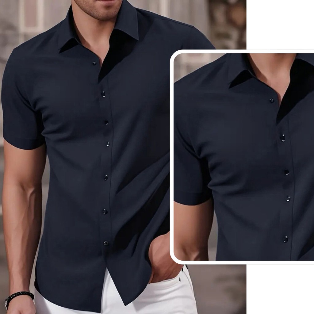 Camisa Social Masculina Slim com Elastano  Não Am