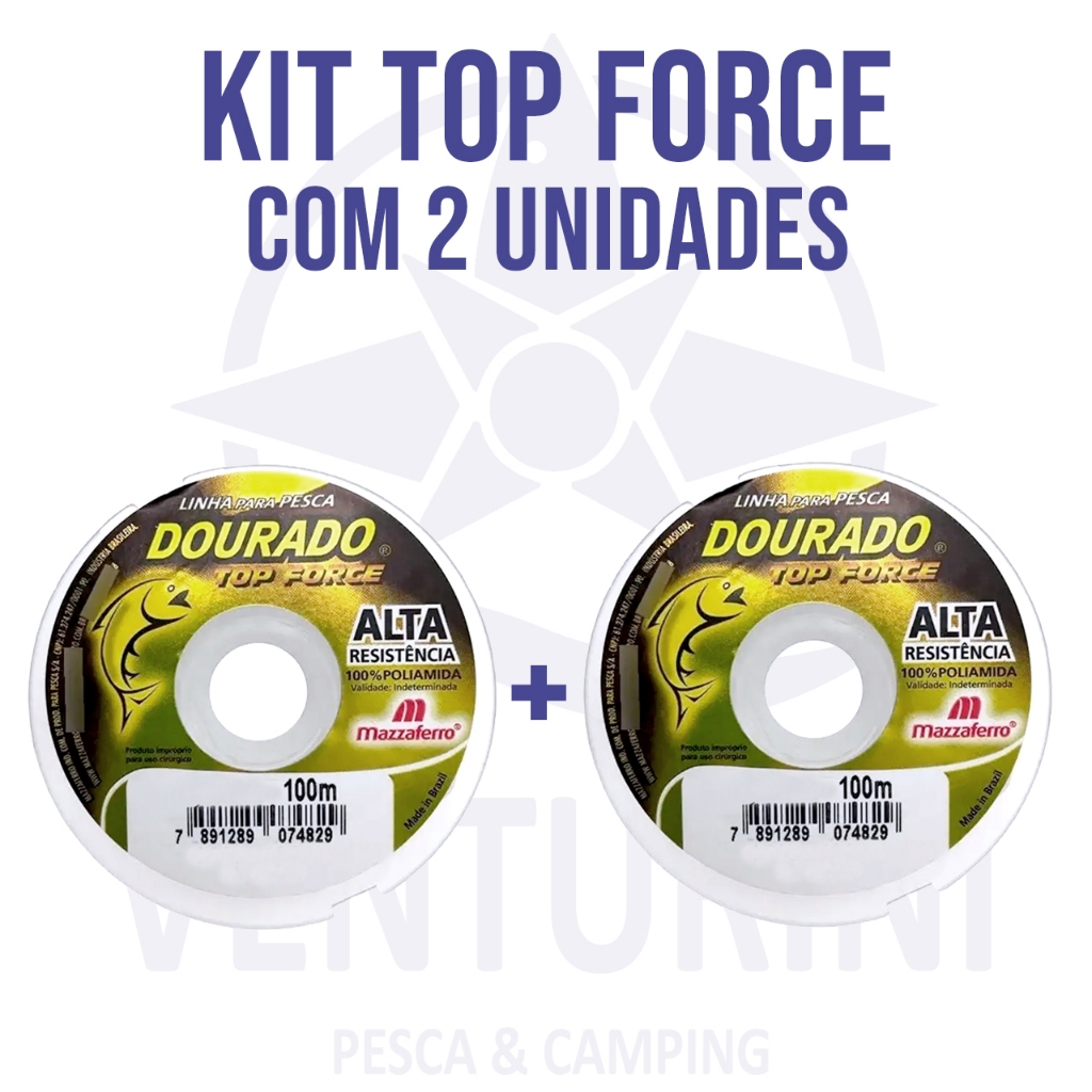 Kit Com 2 Unidades de Linha De Pesca Dourado Top F