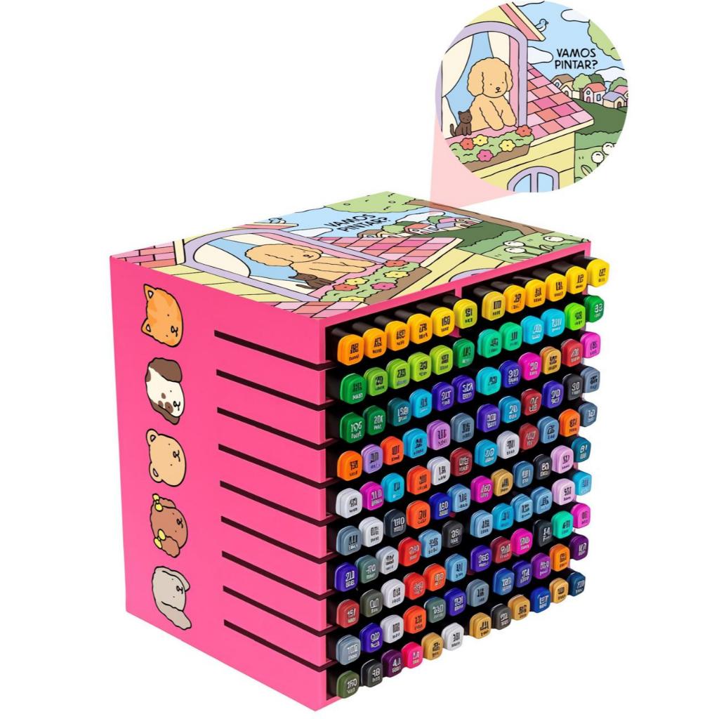 Suporte Organizador 120 Canetinhas Touch Decorada-