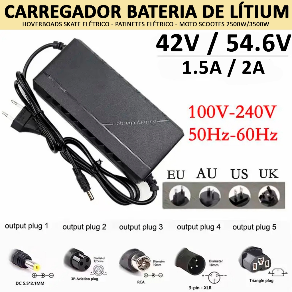 Carregador Universal para Patinete Eletrico Hoverb
