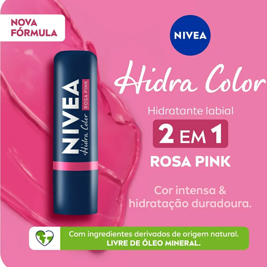 Hidratante Labial NIVEA Hidra Color 2 em 1 Rosa Pi