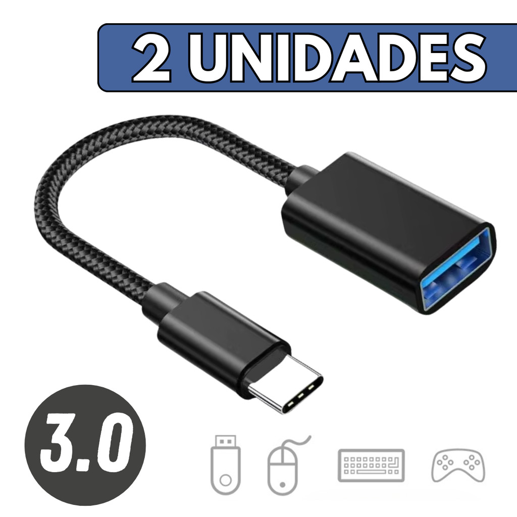 Kit Cabo Adaptador Otg Tipo C Para USB Conecta Mou