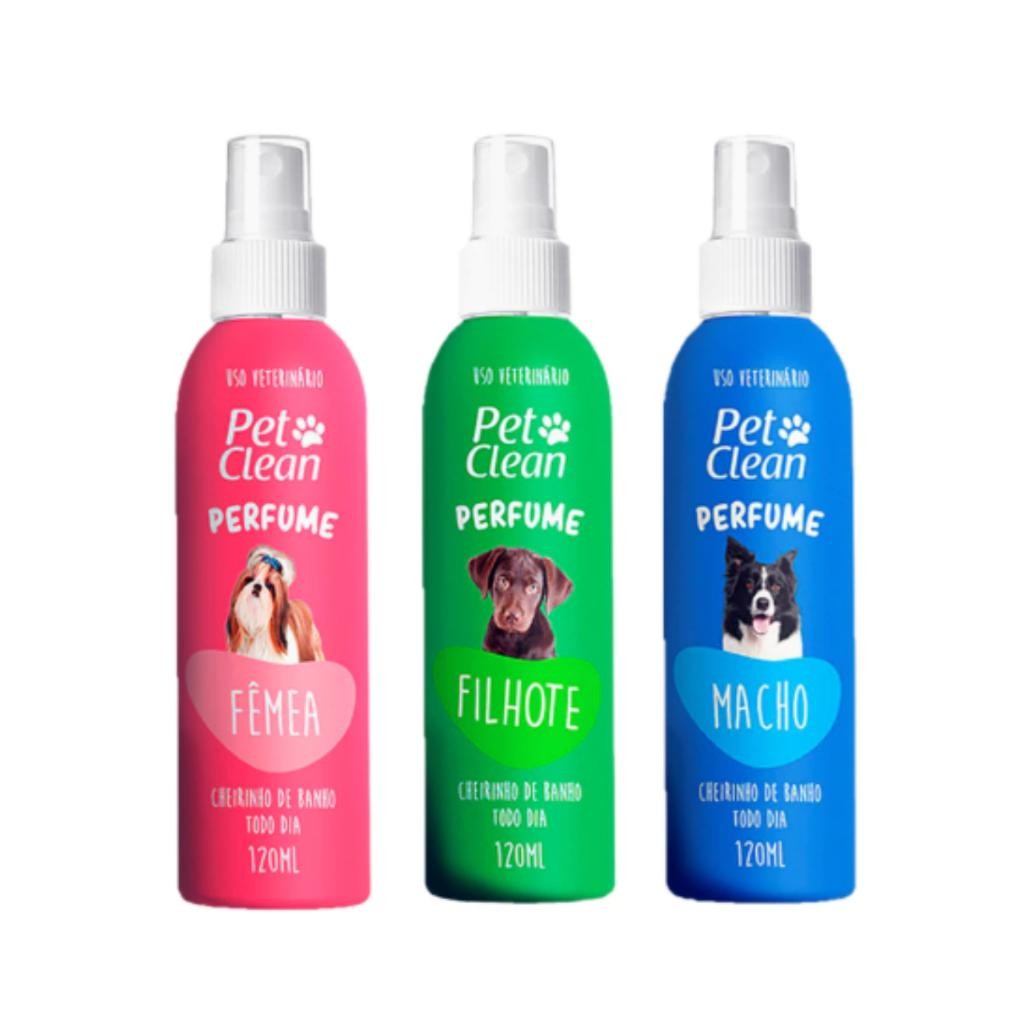 Perfume Pet Clean 120ml  Cheiro Suave p/ Cães e G