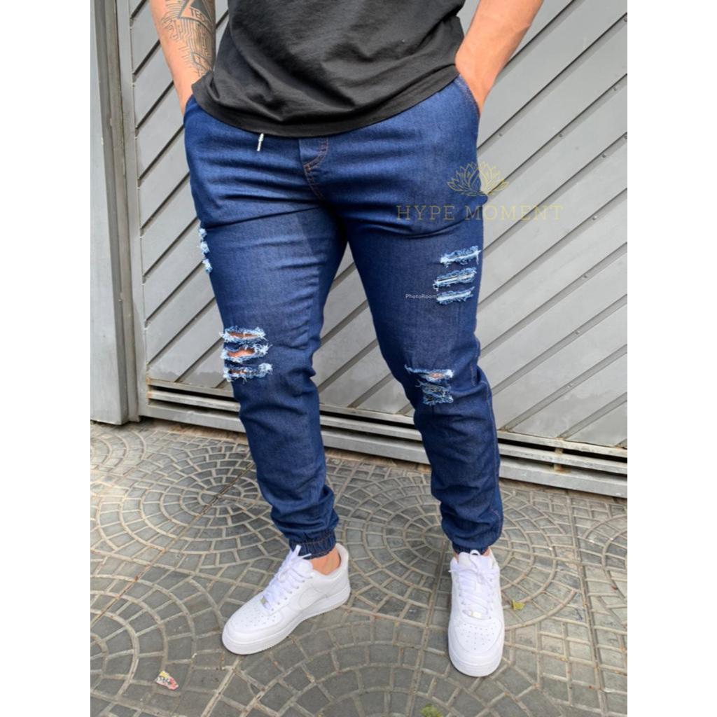 Calça Jogger Masculina Casual | Sarja com 4 Bolso