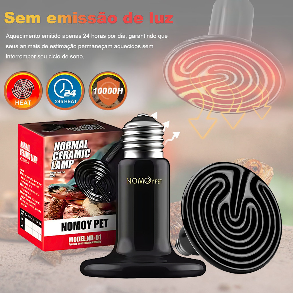 Lâmpada Cerâmica Aquecedor Repteis Aves Mamifero