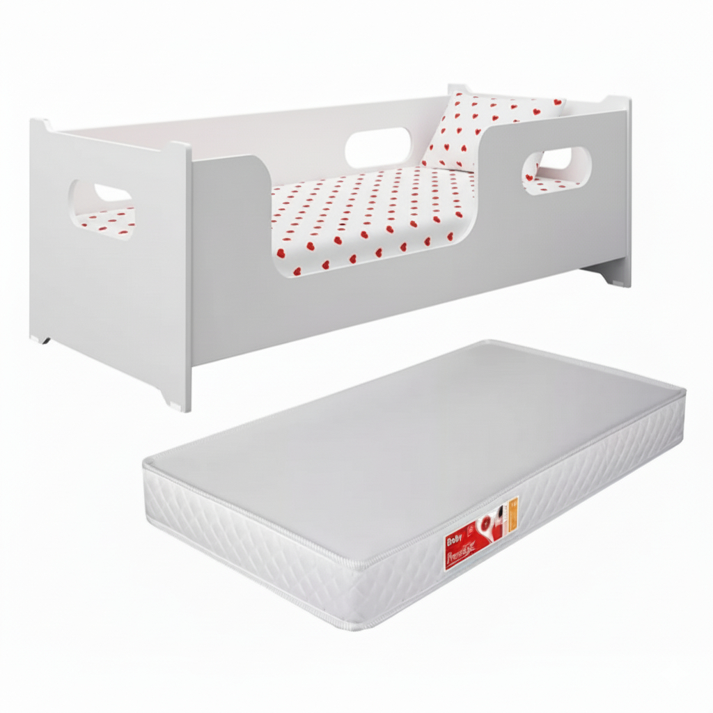 Cama Montessoriana Infantil Encanto MDF com Grade 