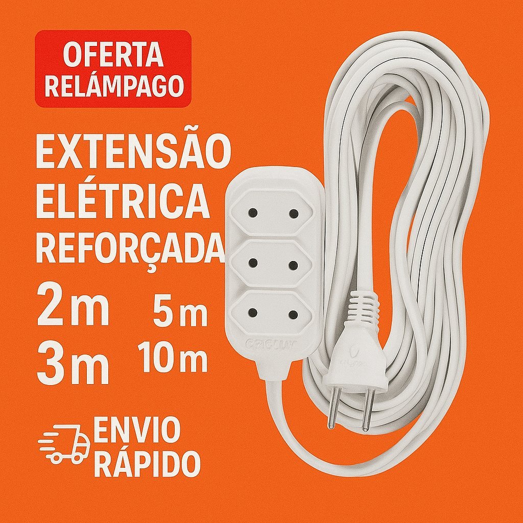 Extensão Elétrica Reforçada 10A / 20A Bivolt  2