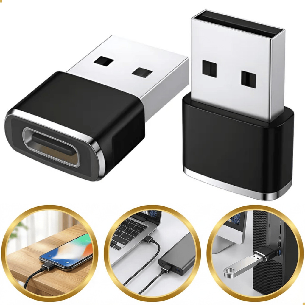 Kit 2  Adaptador USB-C USB 3.0 Conversor Tipo C Ma