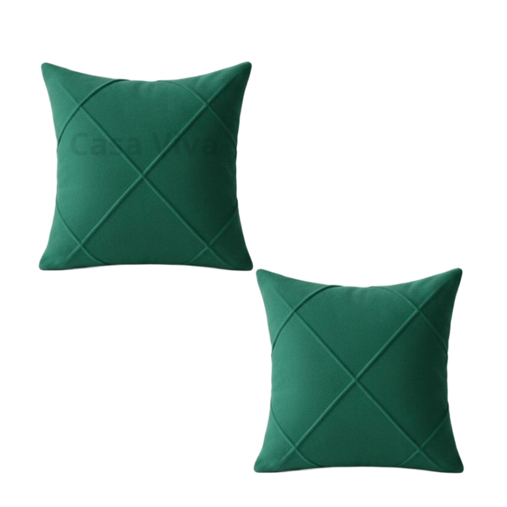 Kit 2 Capas de Almofada Suede Drapeadas 45×45
