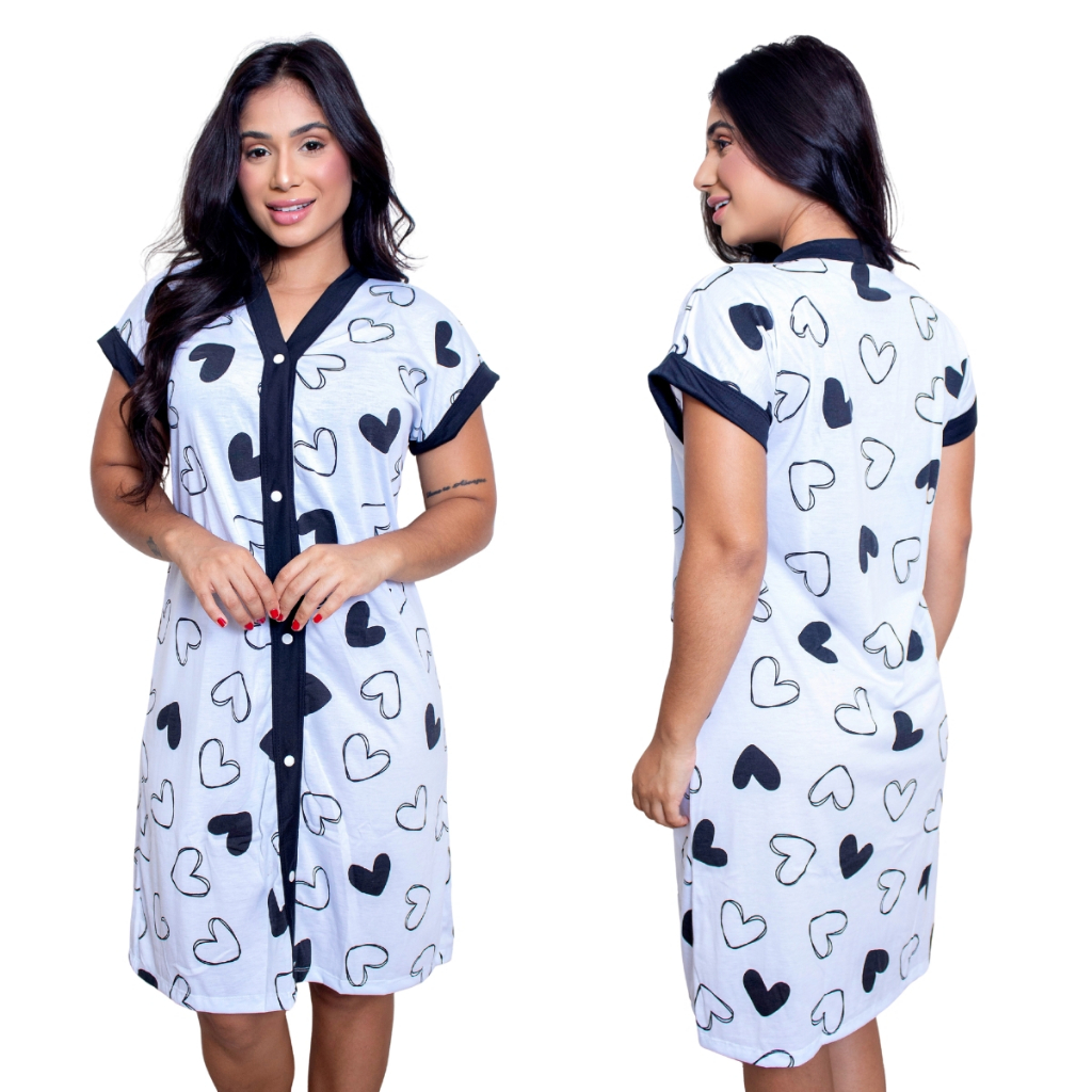 Camisola Amamentação Pós Cirurgica Com Botões 