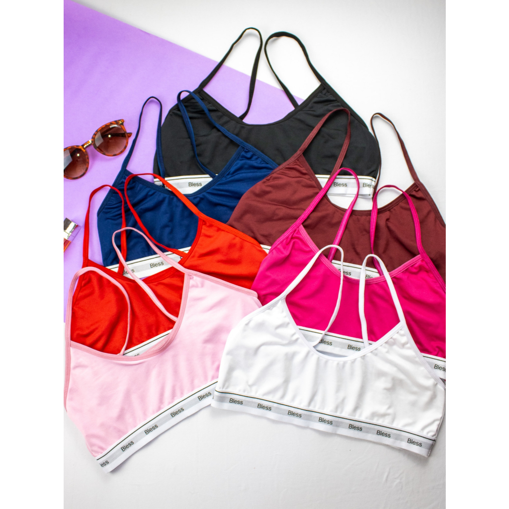 Kit 5 tops top forrado sem bojo academia moda femi