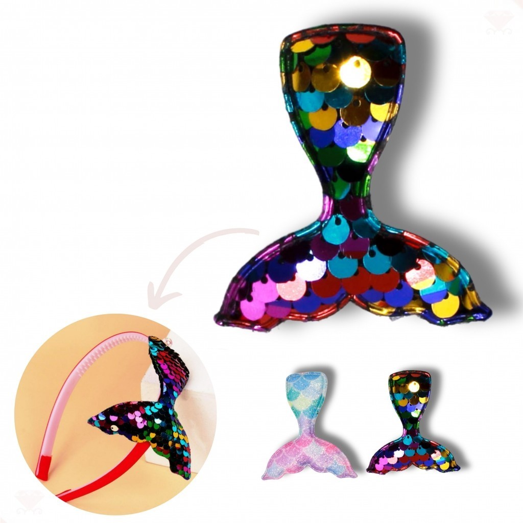 Aplique Cauda De Sereia 50X55mm Em Poliester Com 1