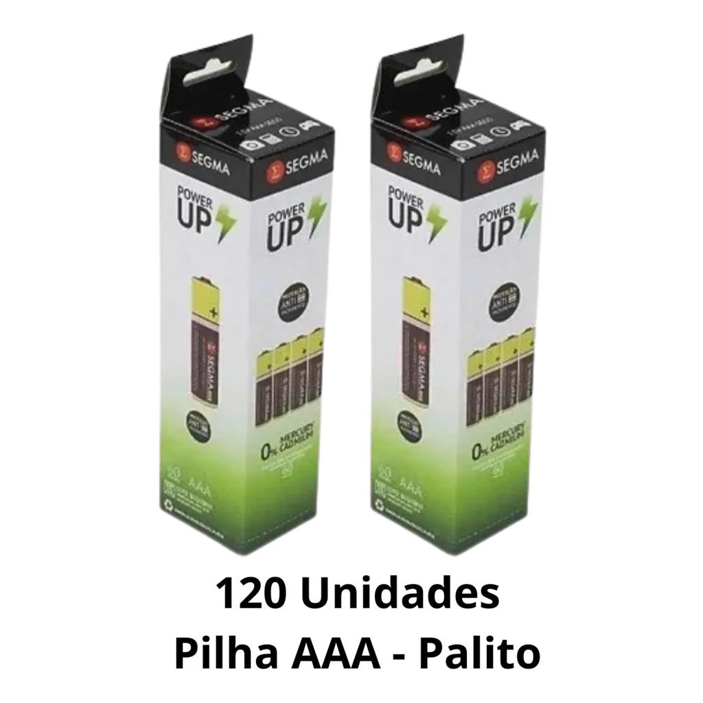 Pilha AAA Palito Comum Zinco Caixa com 120 Unidade