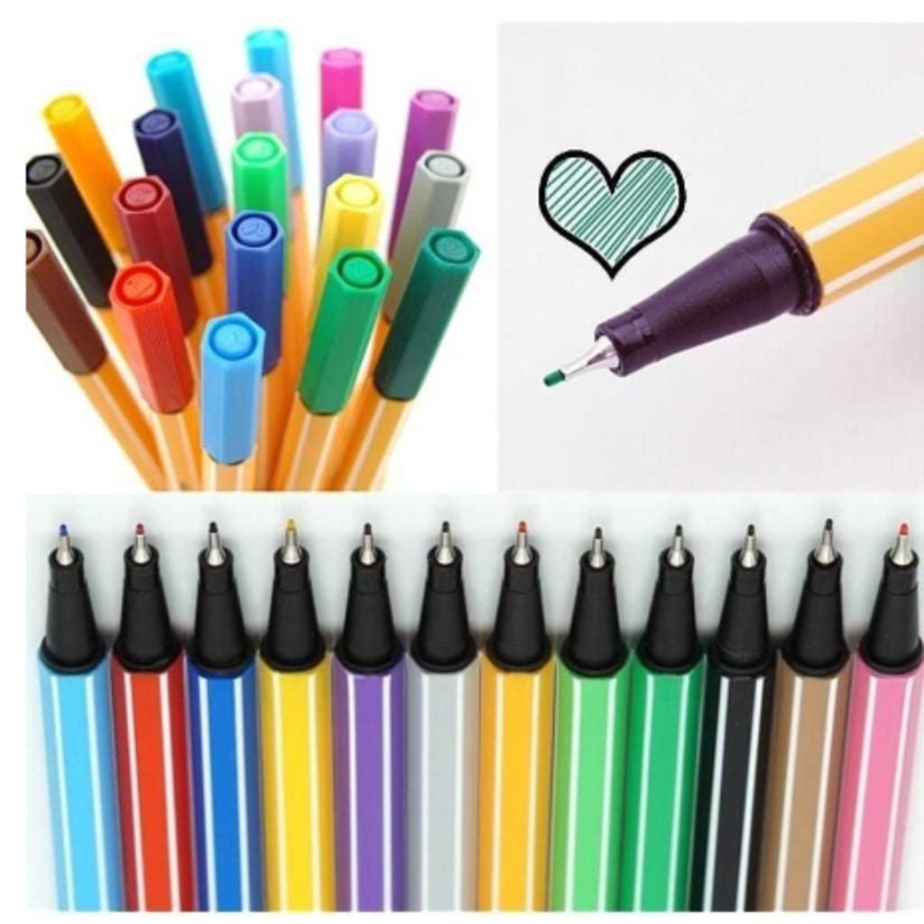 Kit com 6/10/12/24 canetas Fine Line Ponta Fina FI