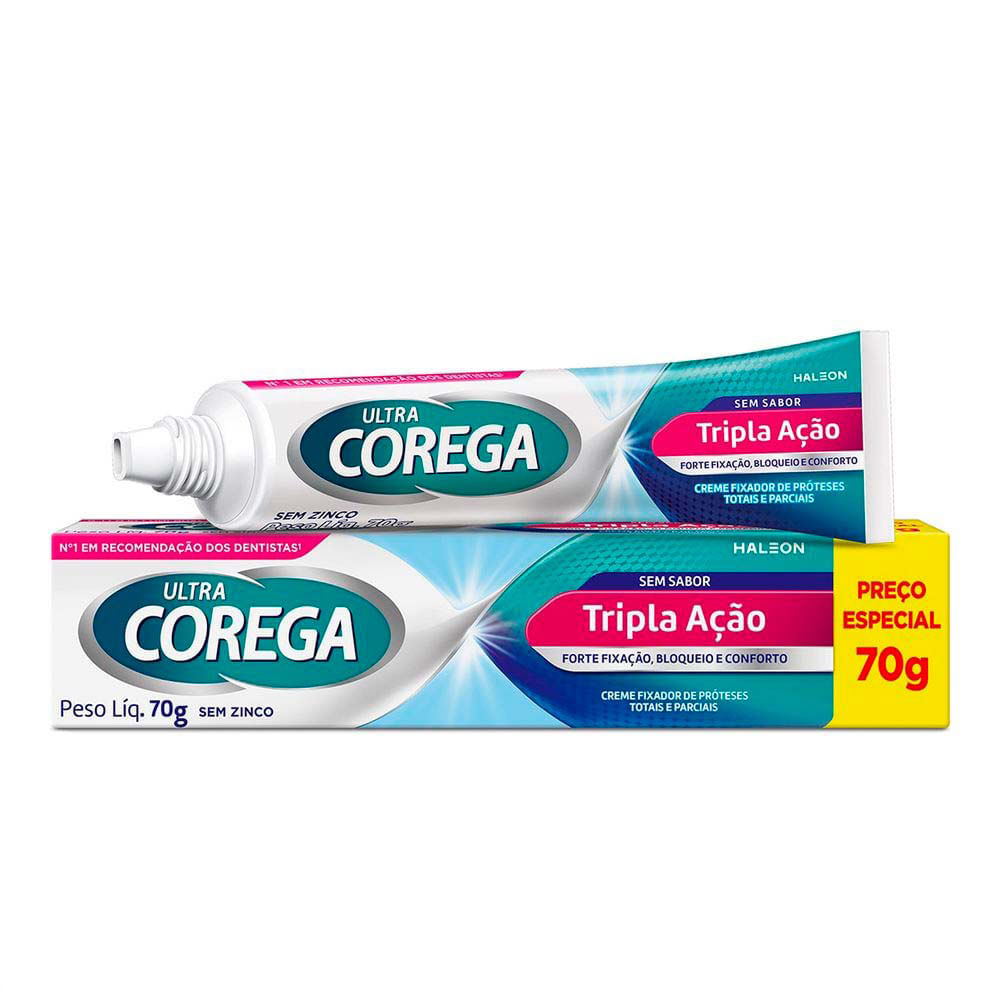 Corega Ultra Creme Fixador de Dentadura Sem Sabor 