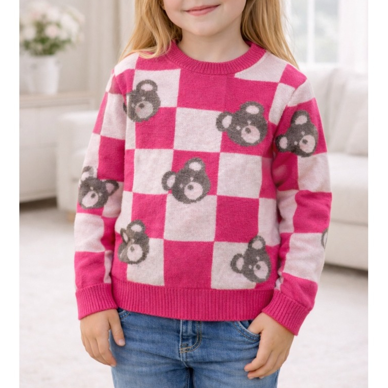 Suéter Trico Infantil Ursinhos Meninas Para Crian