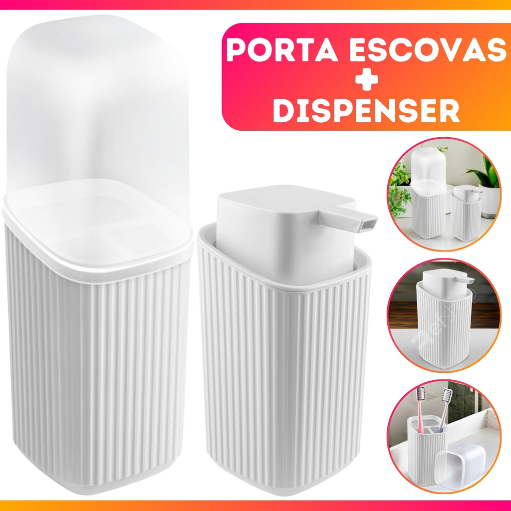 Kit Porta Escova + Saboneteira liquida – QUE