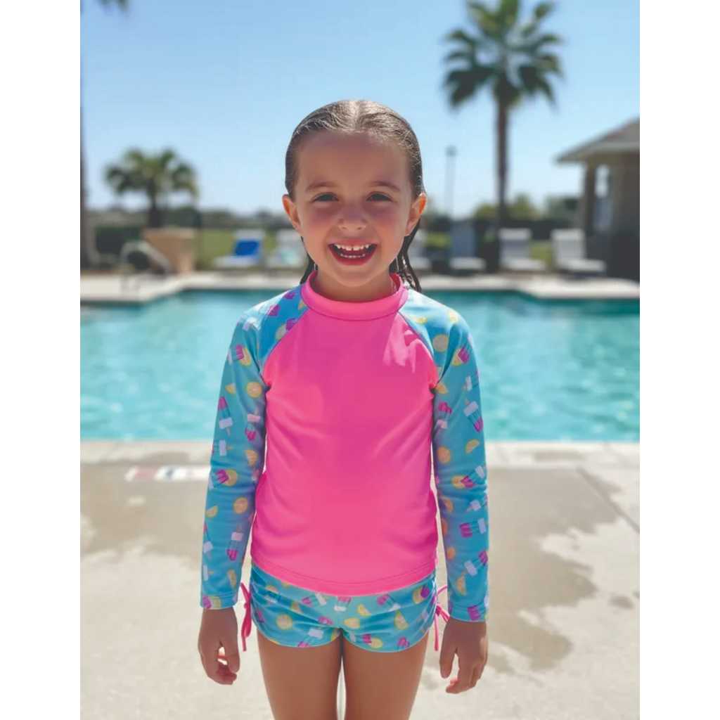 Conjunto de Biquíni Infantil Juvenil Menina Blusa