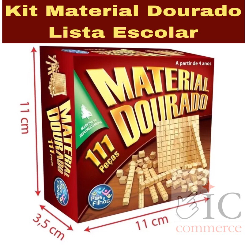 Material Dourado Madeira 111 Pecas Jogo Didatico E