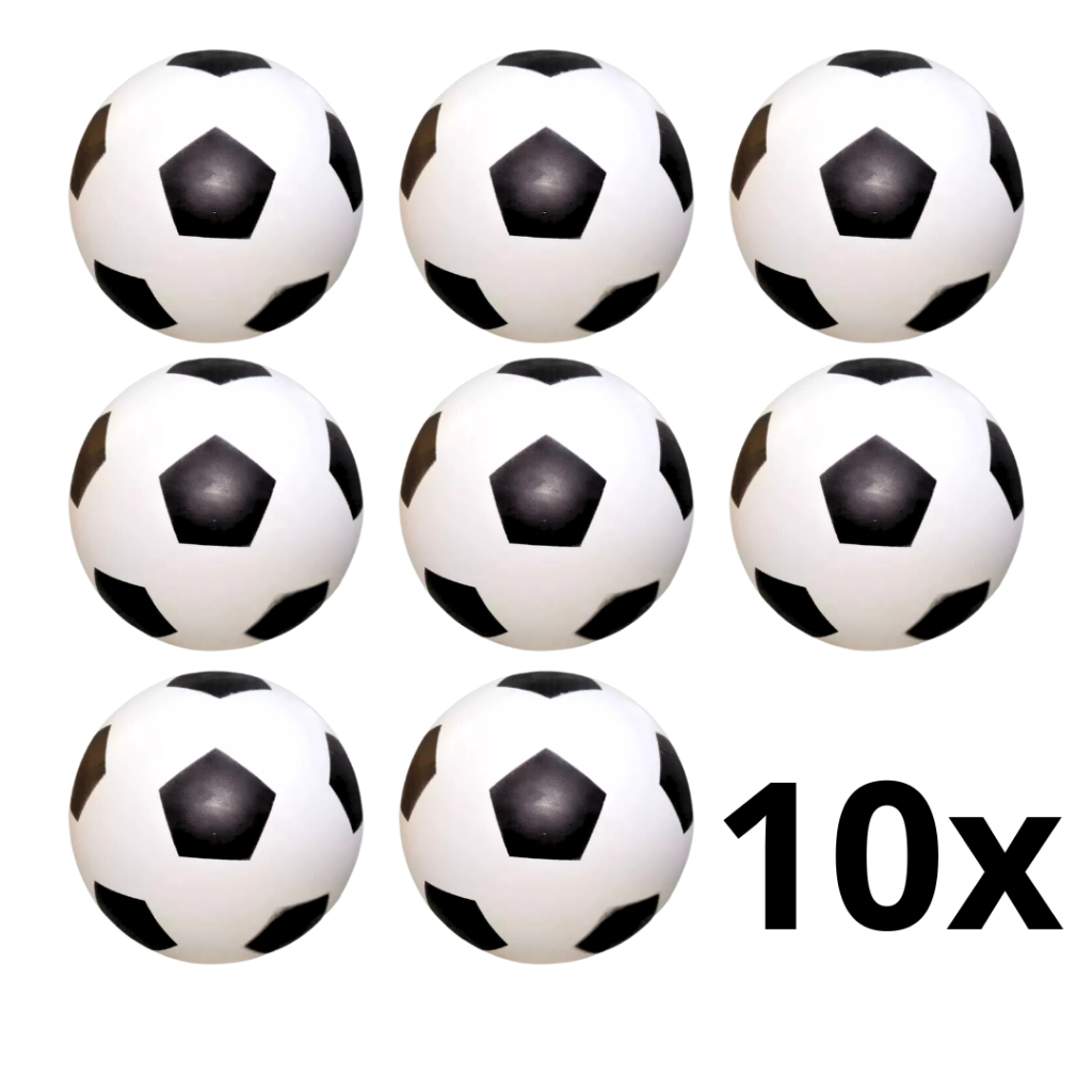Kit 10 Bola de Futebol Preto e Branco em Vinil 24x