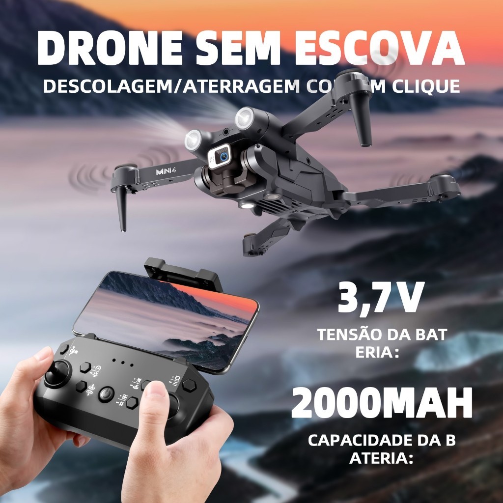 Mini4 Drone 6k Câmera HD Quadricóptero de lente 