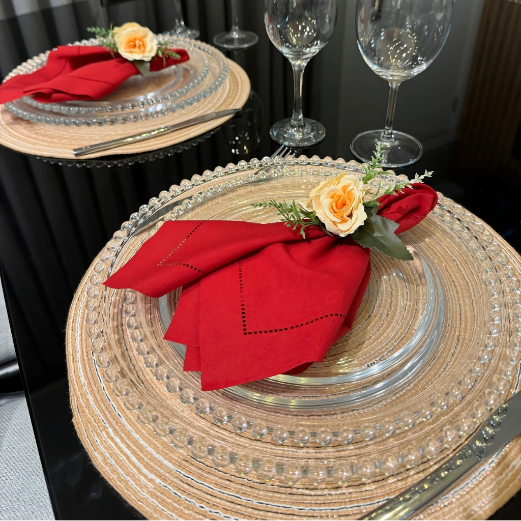 Kit Guardanapos Tecido Gabardine Para Mesa Posta P