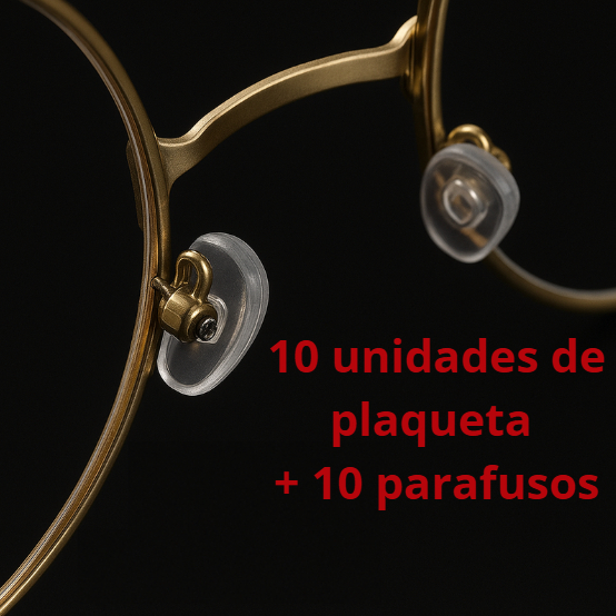 10 Plaquetas De Silicone Para Óculos + 10 Parafus