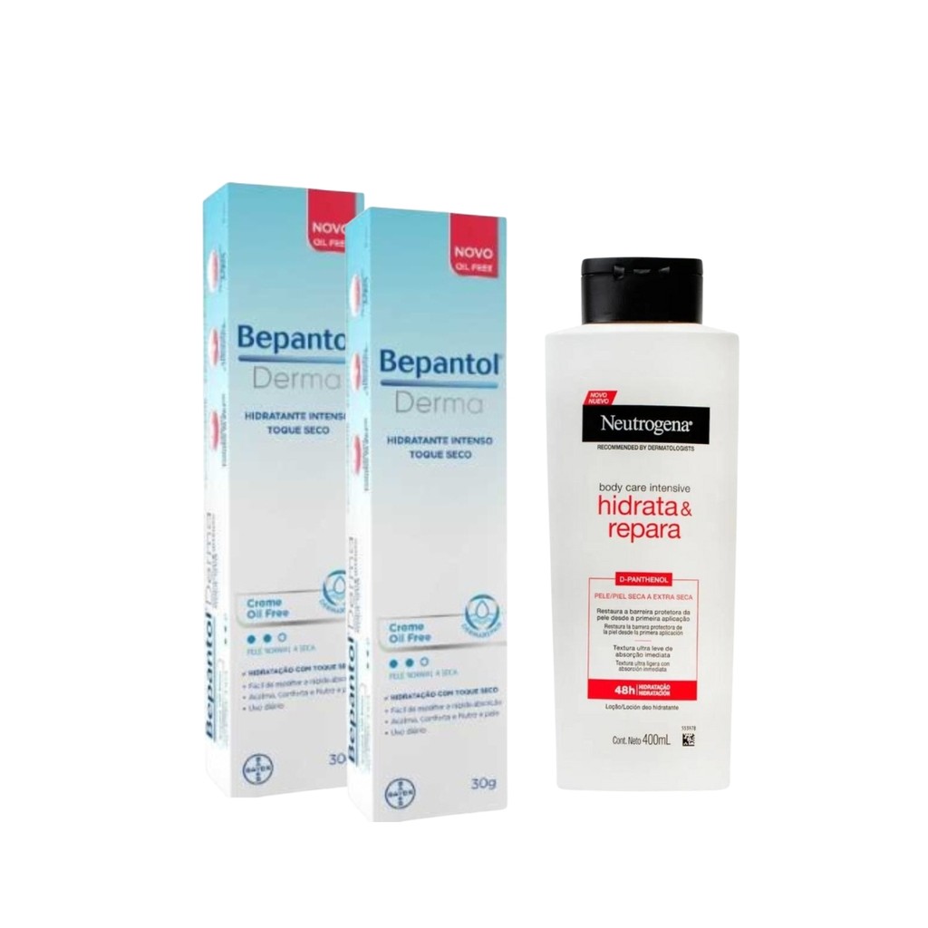 Kit Hidratação Total: 2 Bepantol Toque Seco + Ne