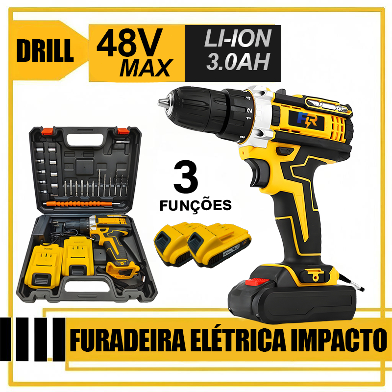 Parafusadeira Furadeira e Chave De Impacto 48V 2 B