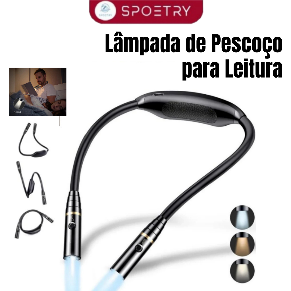 Lâmpada de Pescoço para Leitura – Luz Flex