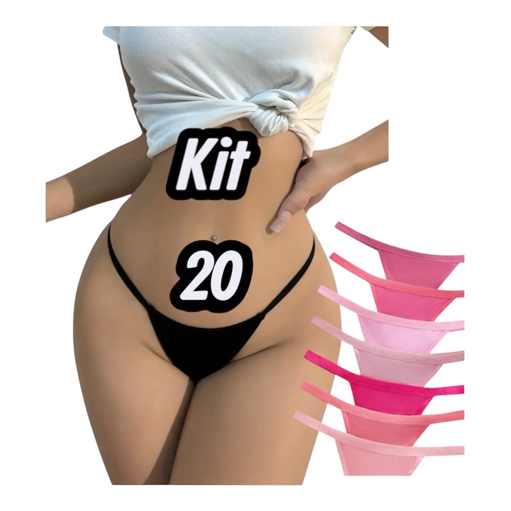 Kit 20 Calcinha Fio Dental Sexy Feminina Confortá