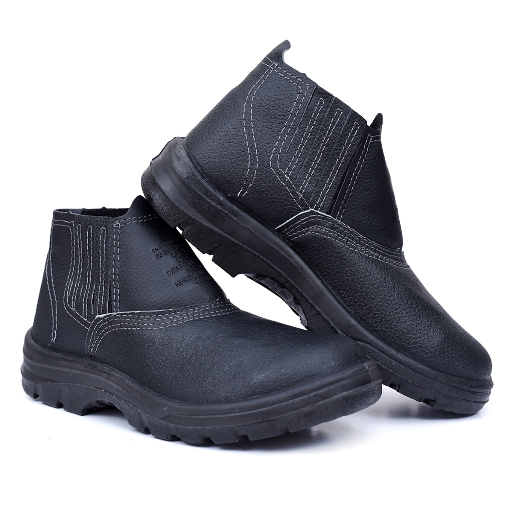 Botina Bota Segurança Couro Legitimo Com Biqueira