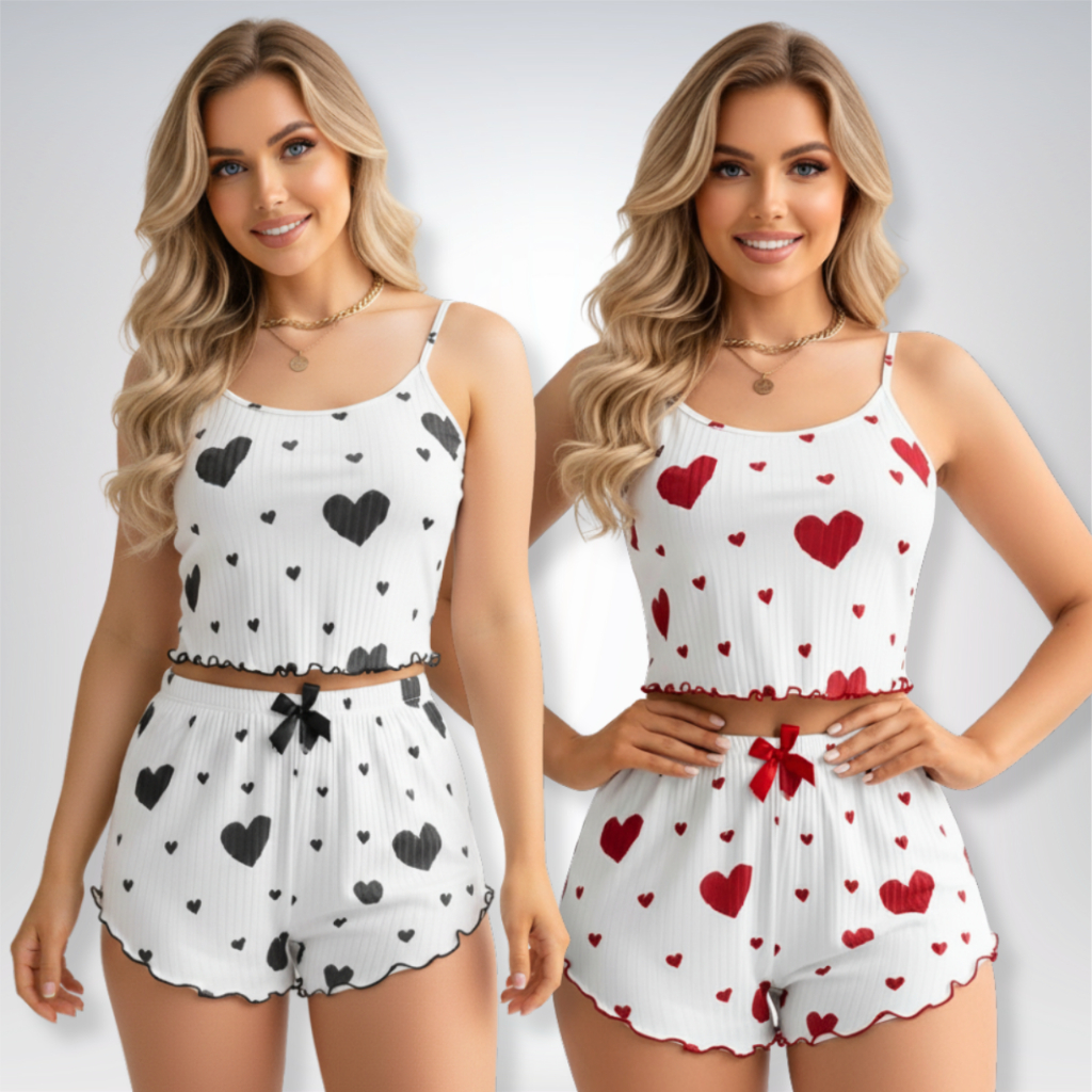 Kit 2 Baby Doll de Coração em Tecido Canelado  I