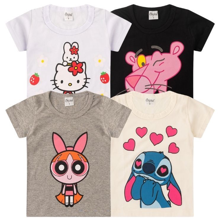 Kit Sortido 04 Blusas Femininas Estampadas do 03 a